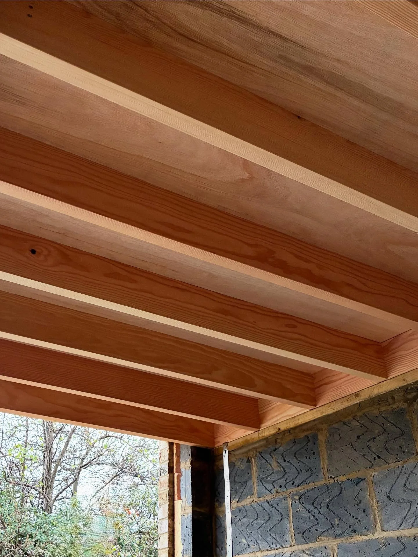 Douglas Fir joists installed in Downhills Way