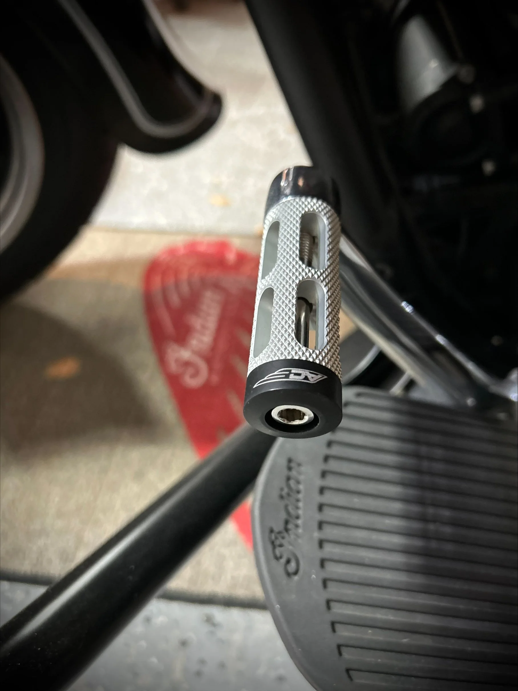 Shifter/Brake Pegs, longer than stock for a better pattern across your foot. 