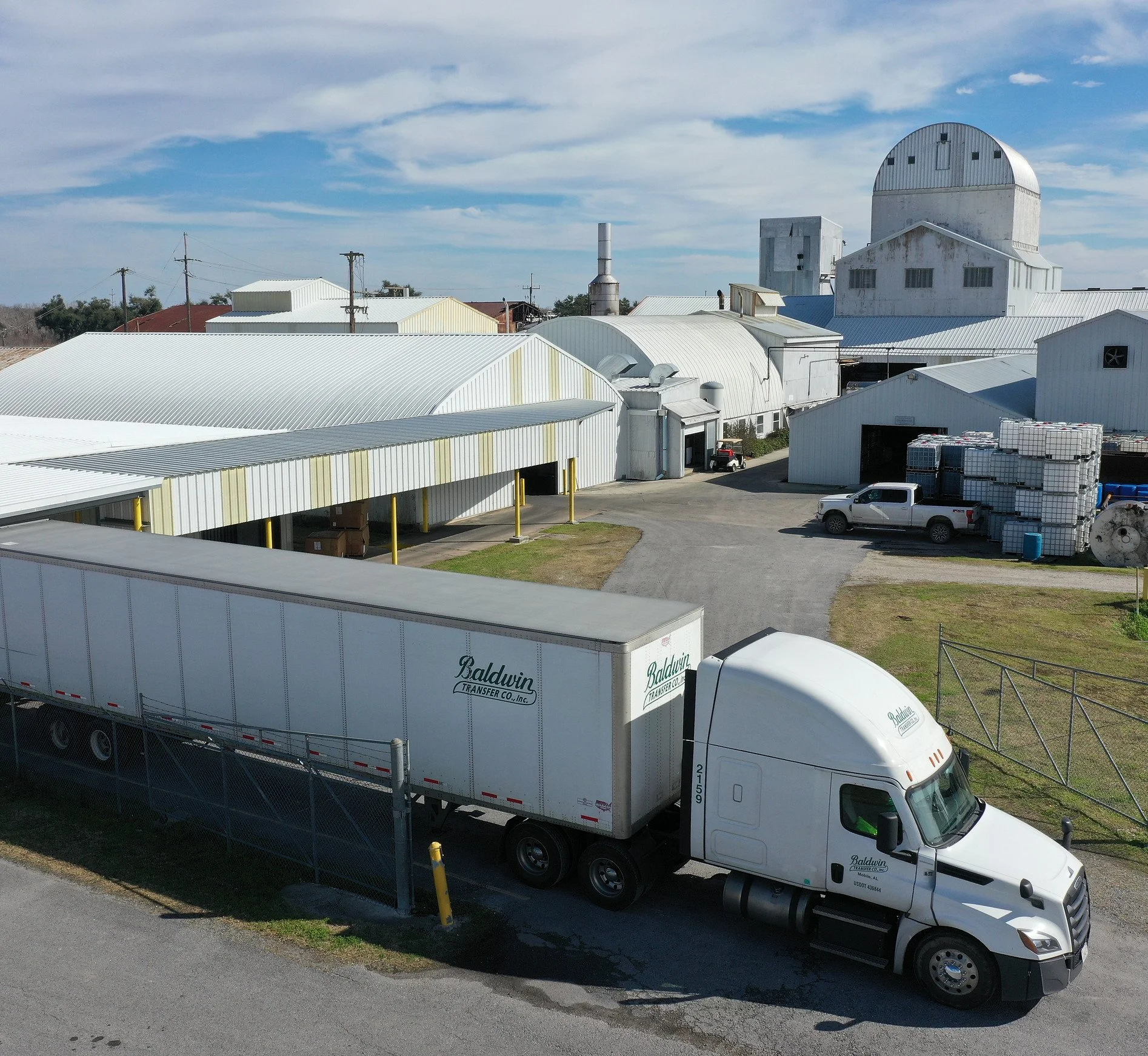 Truck delivery at Valentikne Chemicals' facility in Lockport, LA