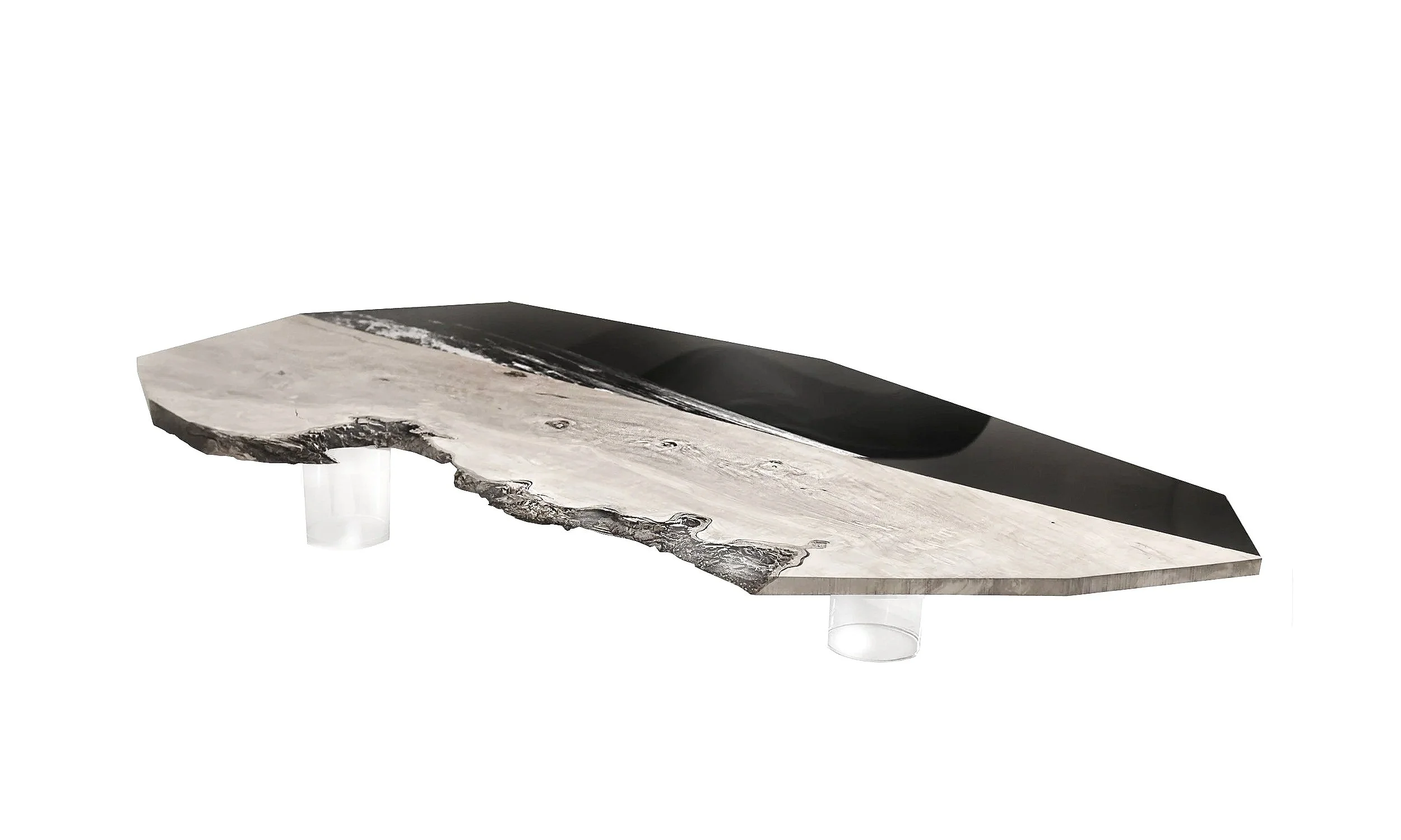 OLIVA. coffee table, millenary wood, plexi 2025