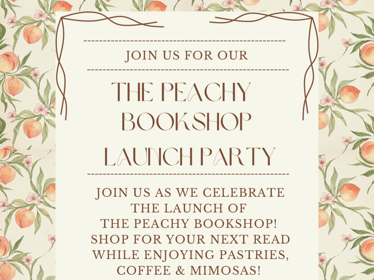 The Peachy Bookshop Launch Party! 