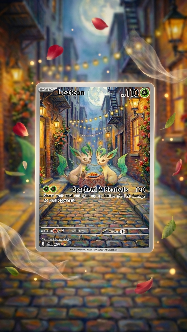 Lady and the tramp inspired pokemon art Leafeon