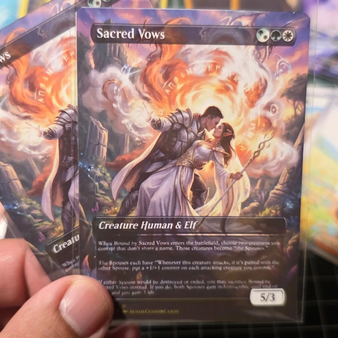 New MTG custom cards made, this was from our wedding day, scroll right to see the journey of the card.

#customtcg
#mtgcards
#aussiecustomcards
#tcg #giftidea #gift #wedding card