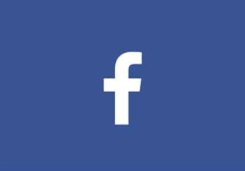 Facebook logo with a white 'f' on a blue background.