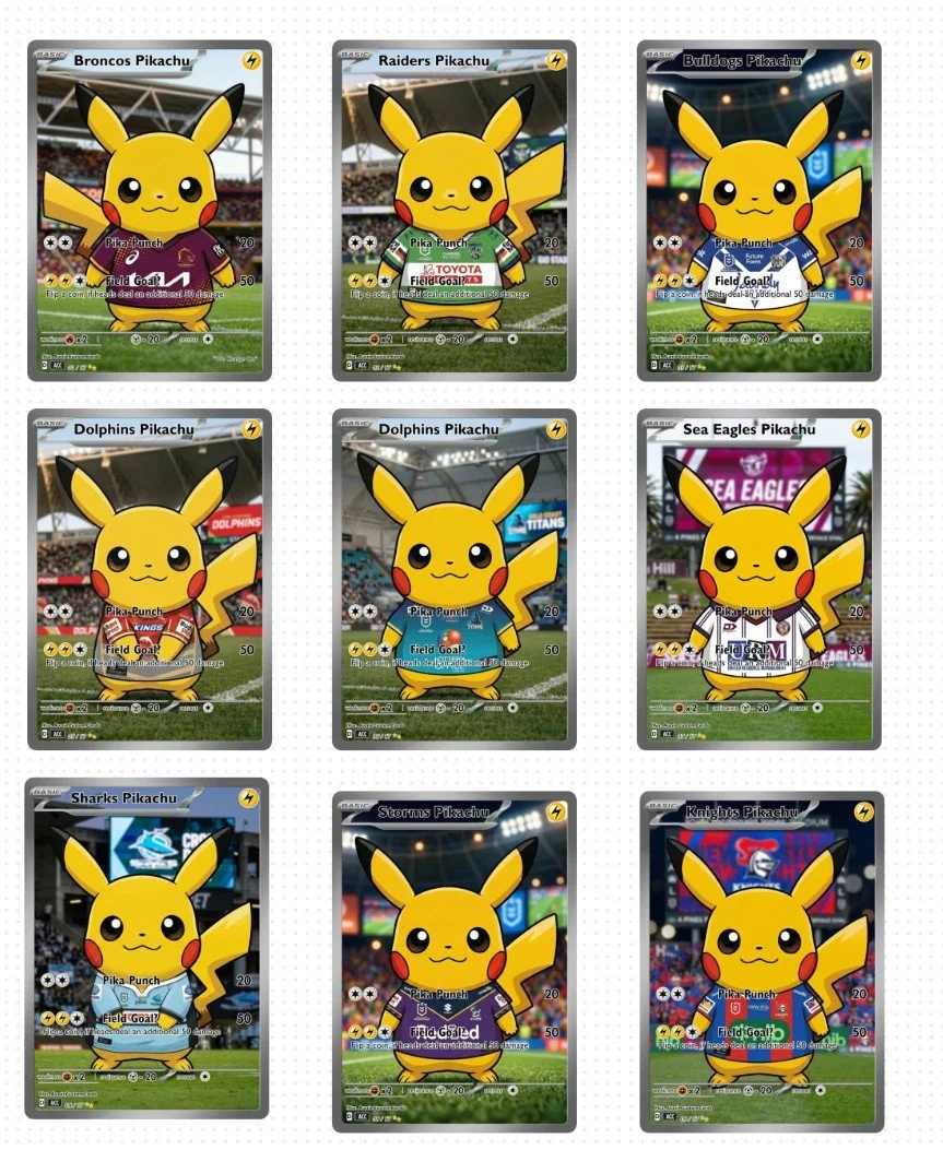 NRL Pikachu Card Collection (17x cards)