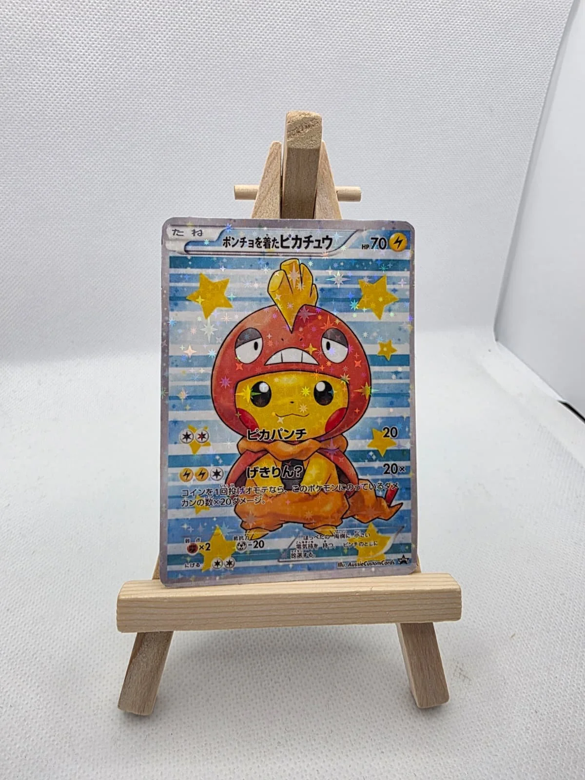 Aussie Custom Cards specializes in high-quality custom Pokémon cards and personalised trading card gifts in Australia. Poncho pikachu, poncho