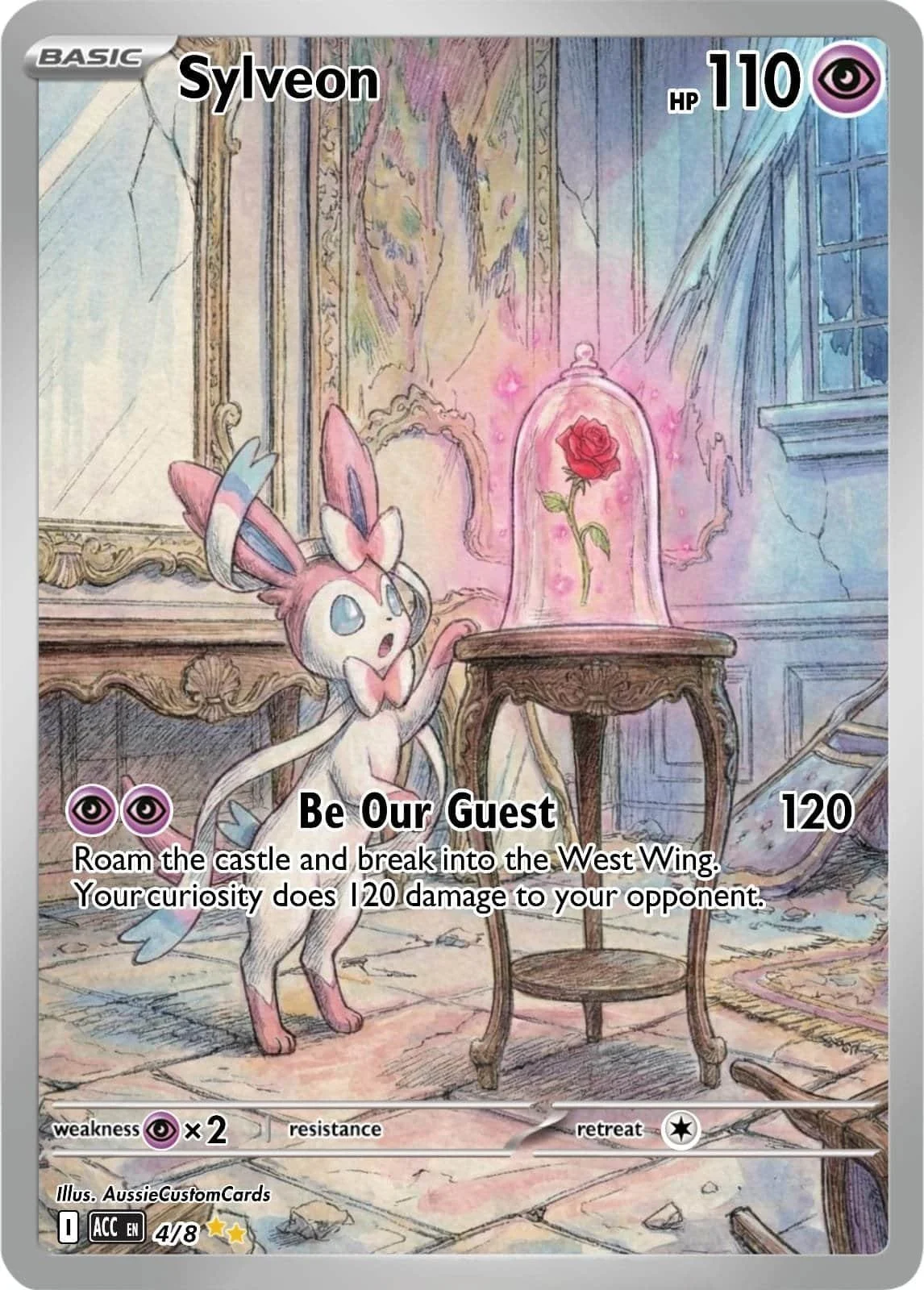 Beauty and the beast inspired pokemon art theme