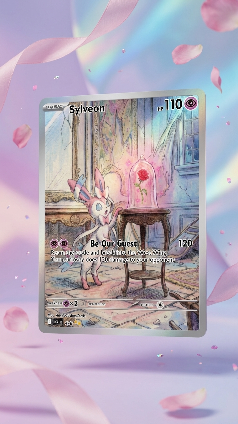 Beauty and the beast inspired pokemon art theme