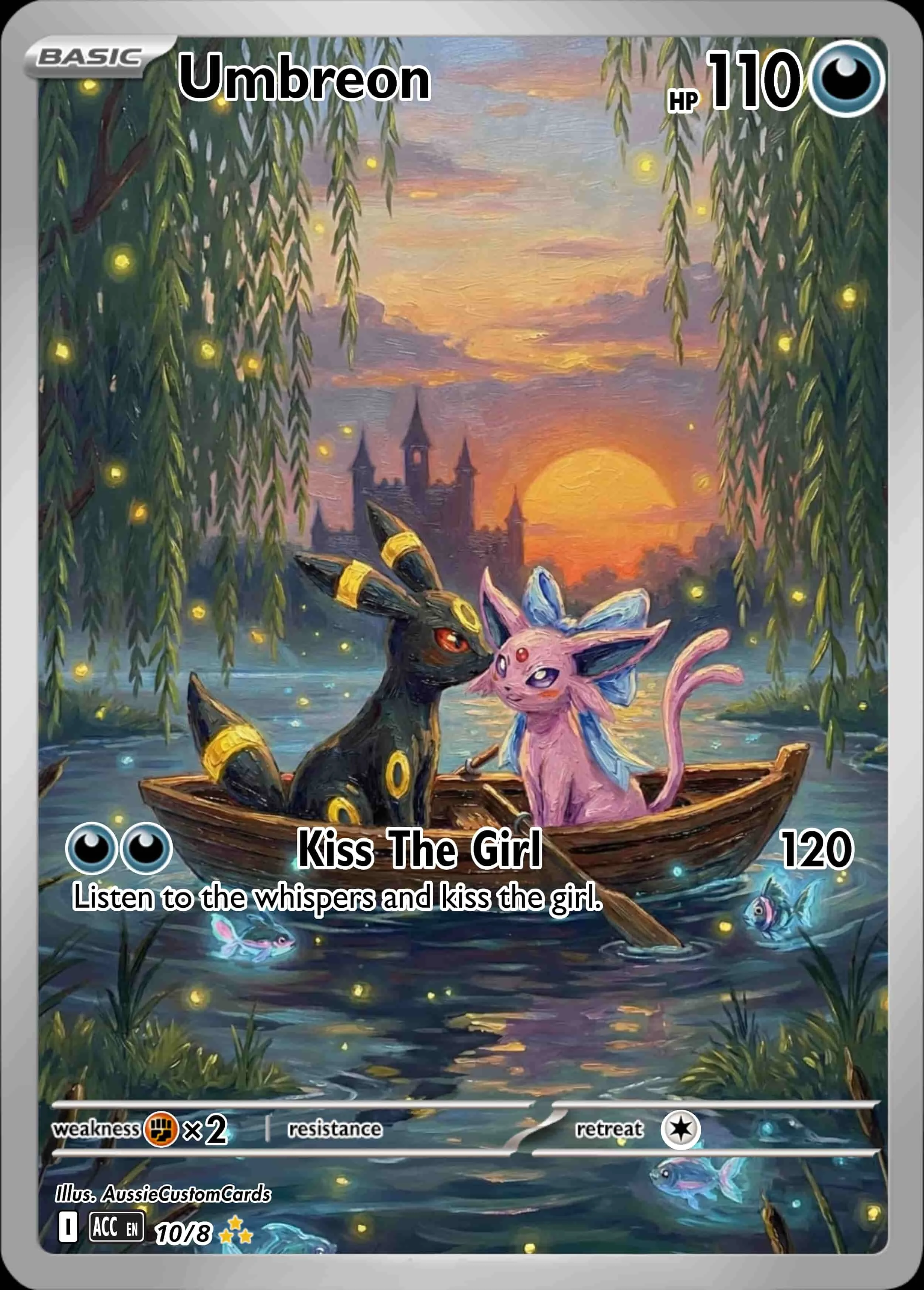 Little mermaid inspired artwork featuring Umbreon and Espeon