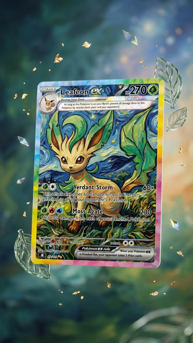 Leafeon Van Gogh Art Pokemon Card