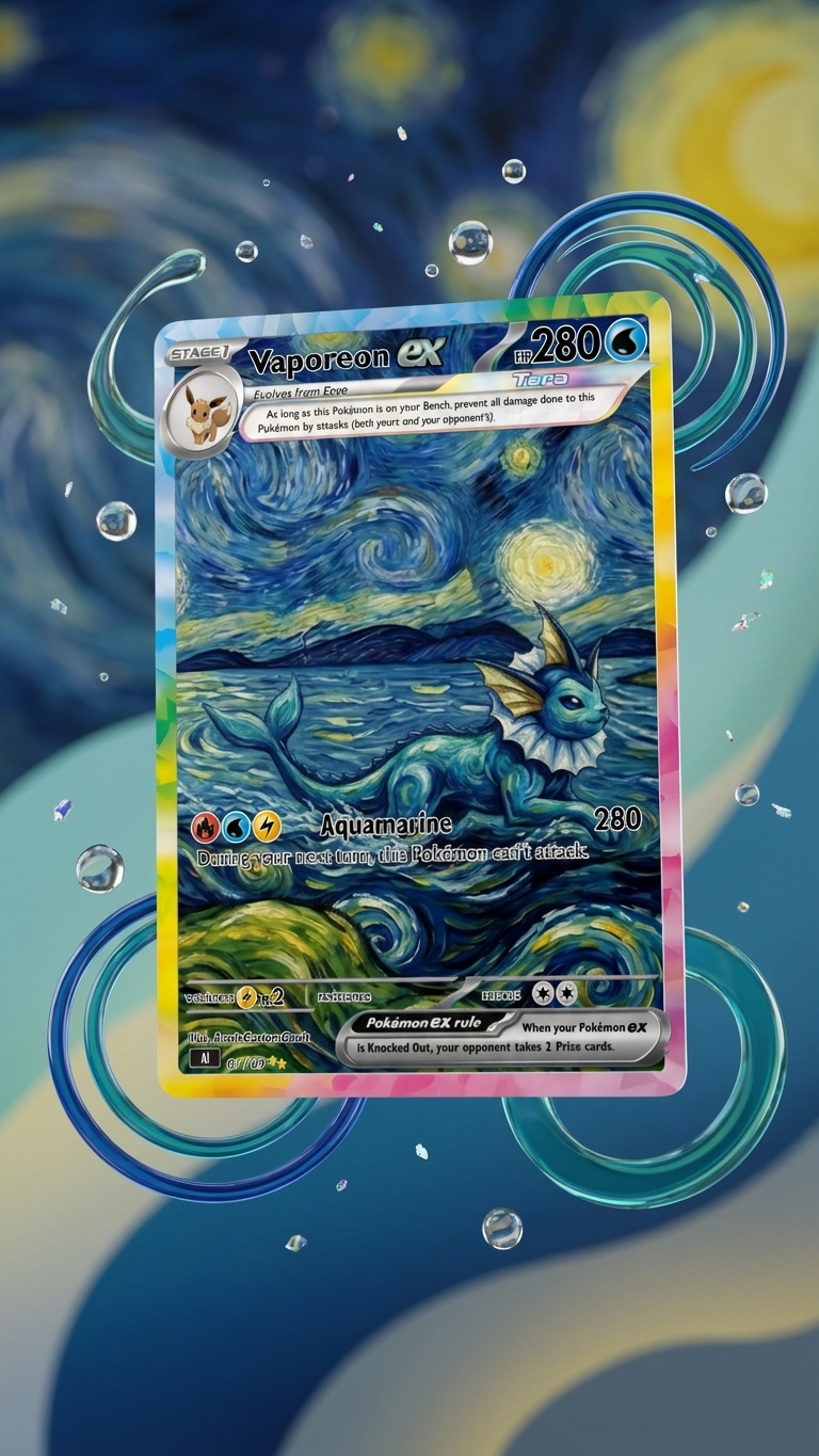 Vaporeon Van Gogh Pokémon Card