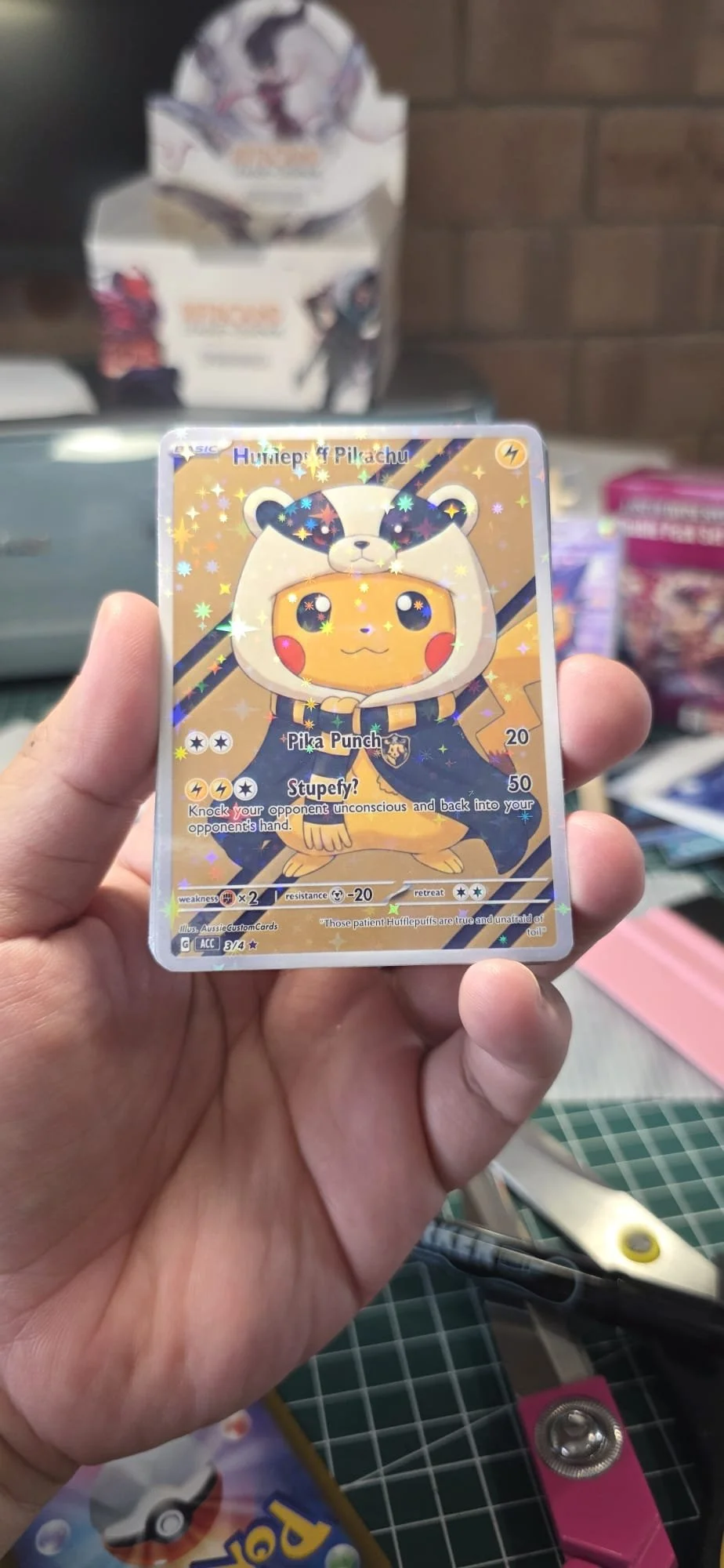 Pikachu Hugglepuff custom card
