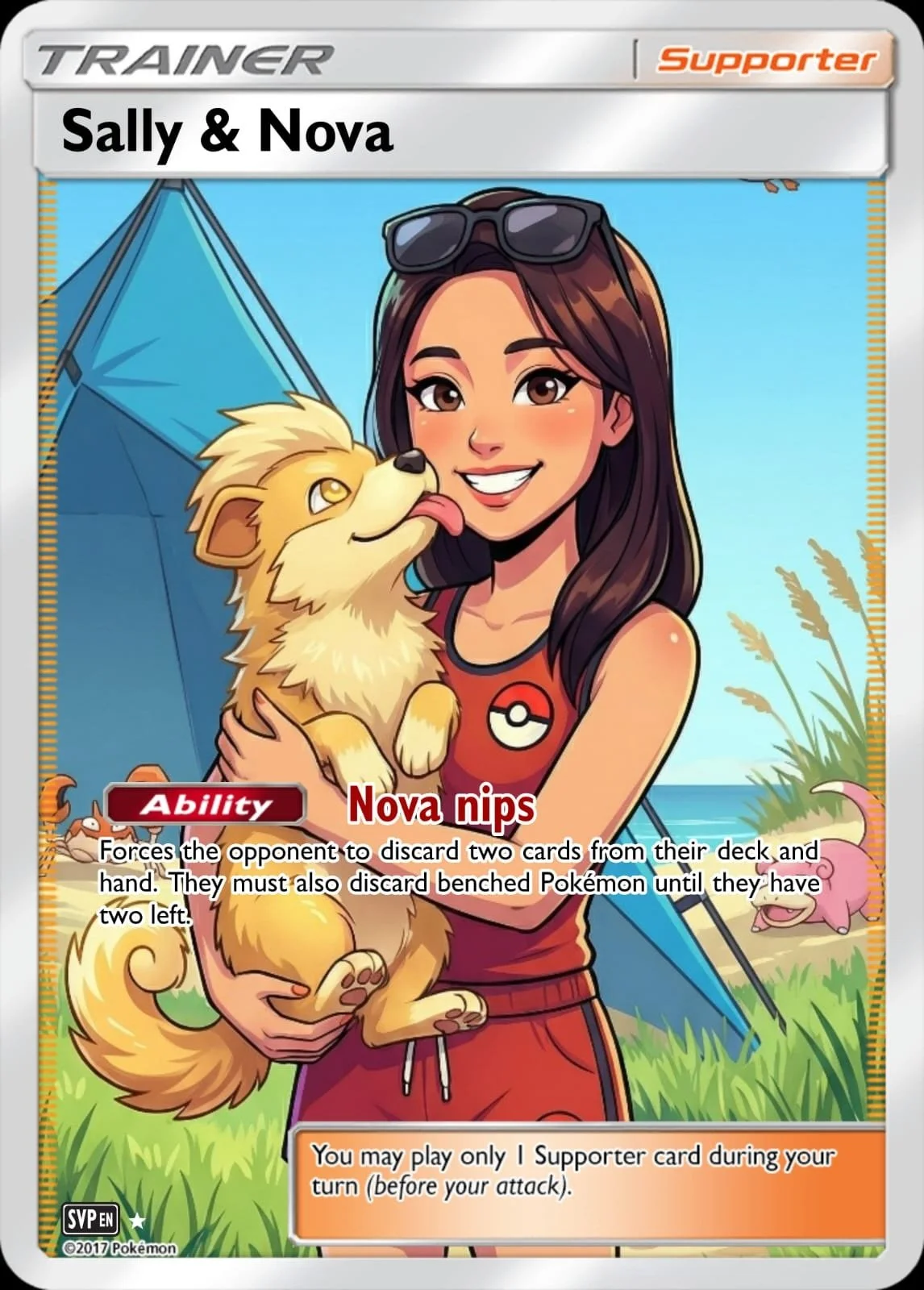 Human and Dog pokemon  card
