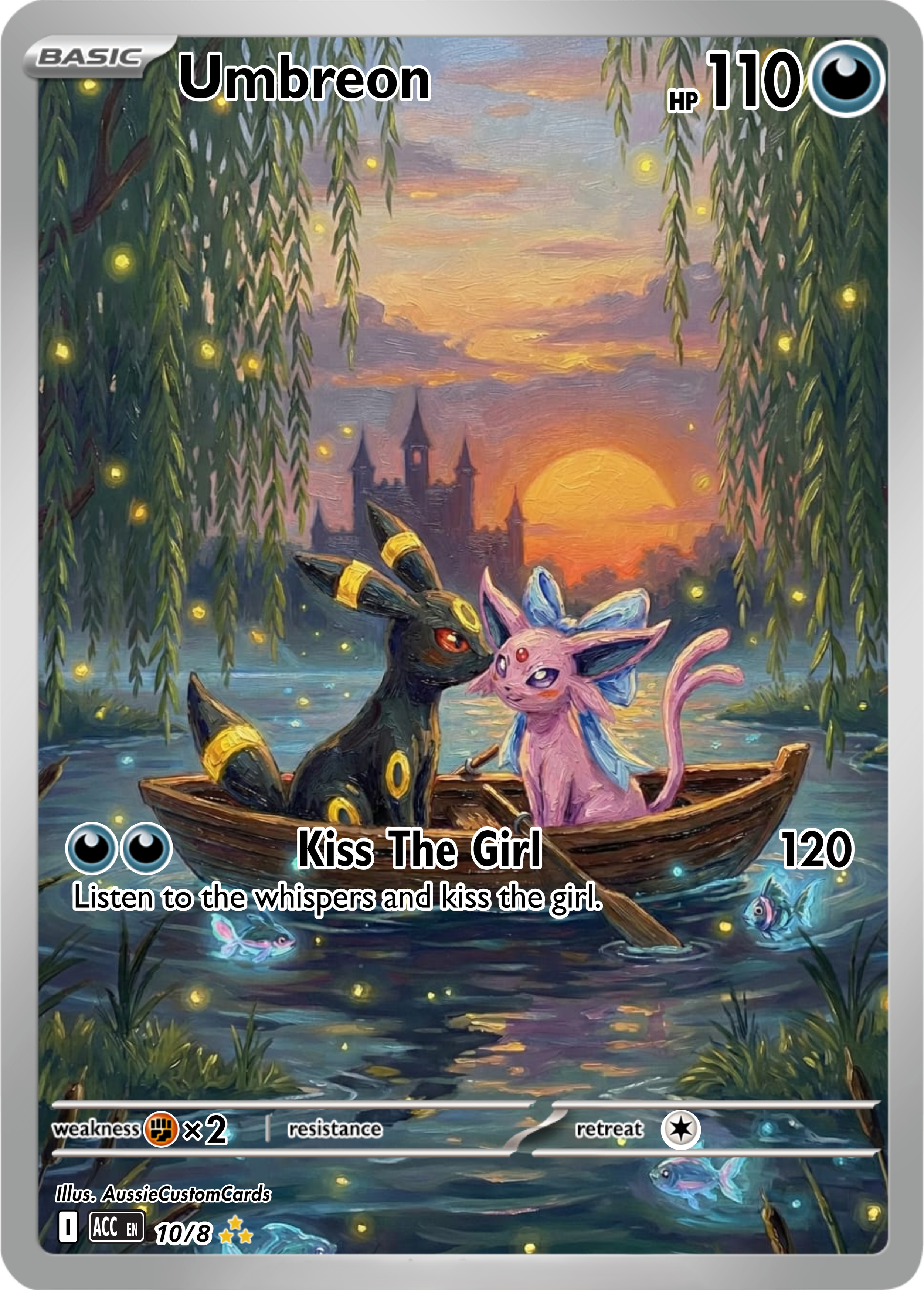 Little mermaid inspired artwork featuring Umbreon and Espeon
