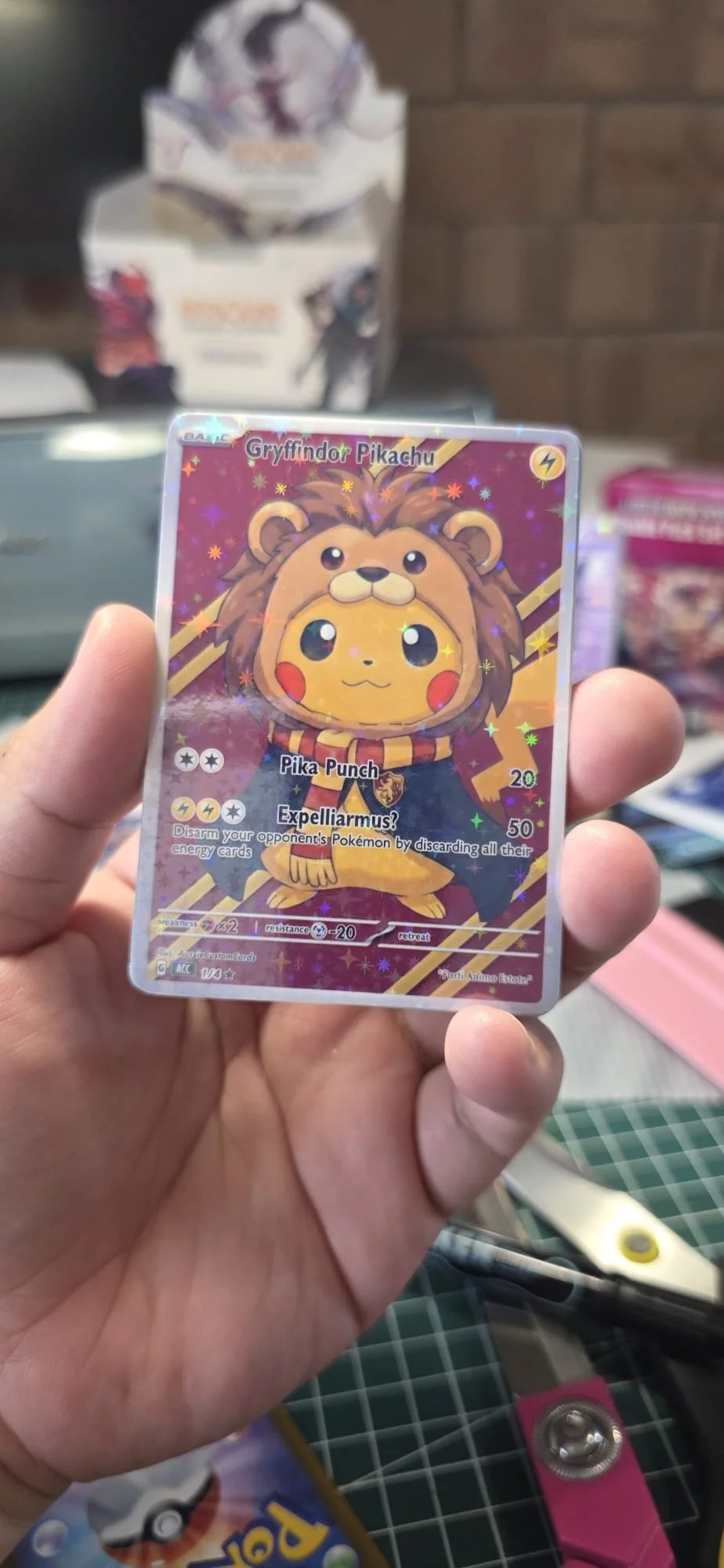 Pikachu Gryffindor custom card