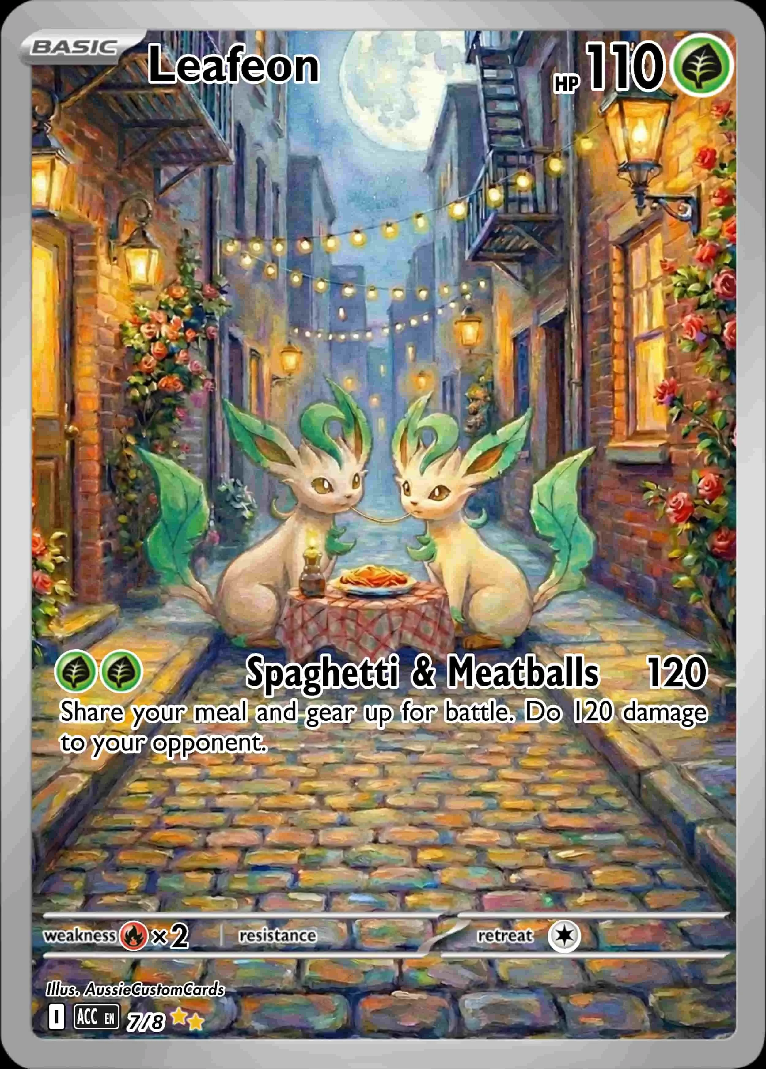 Lady and the tramp inspired pokemon art Leafeon