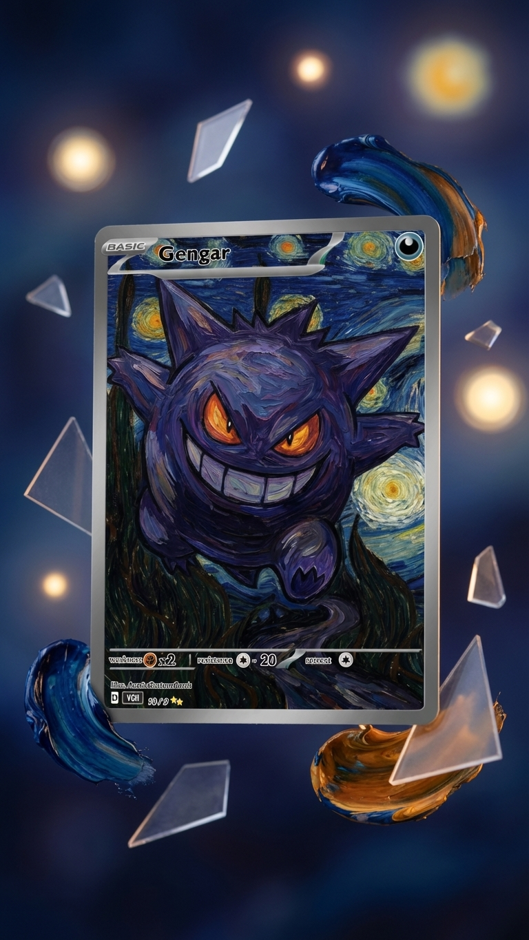 Custom Gengar Van Gogh Art Print