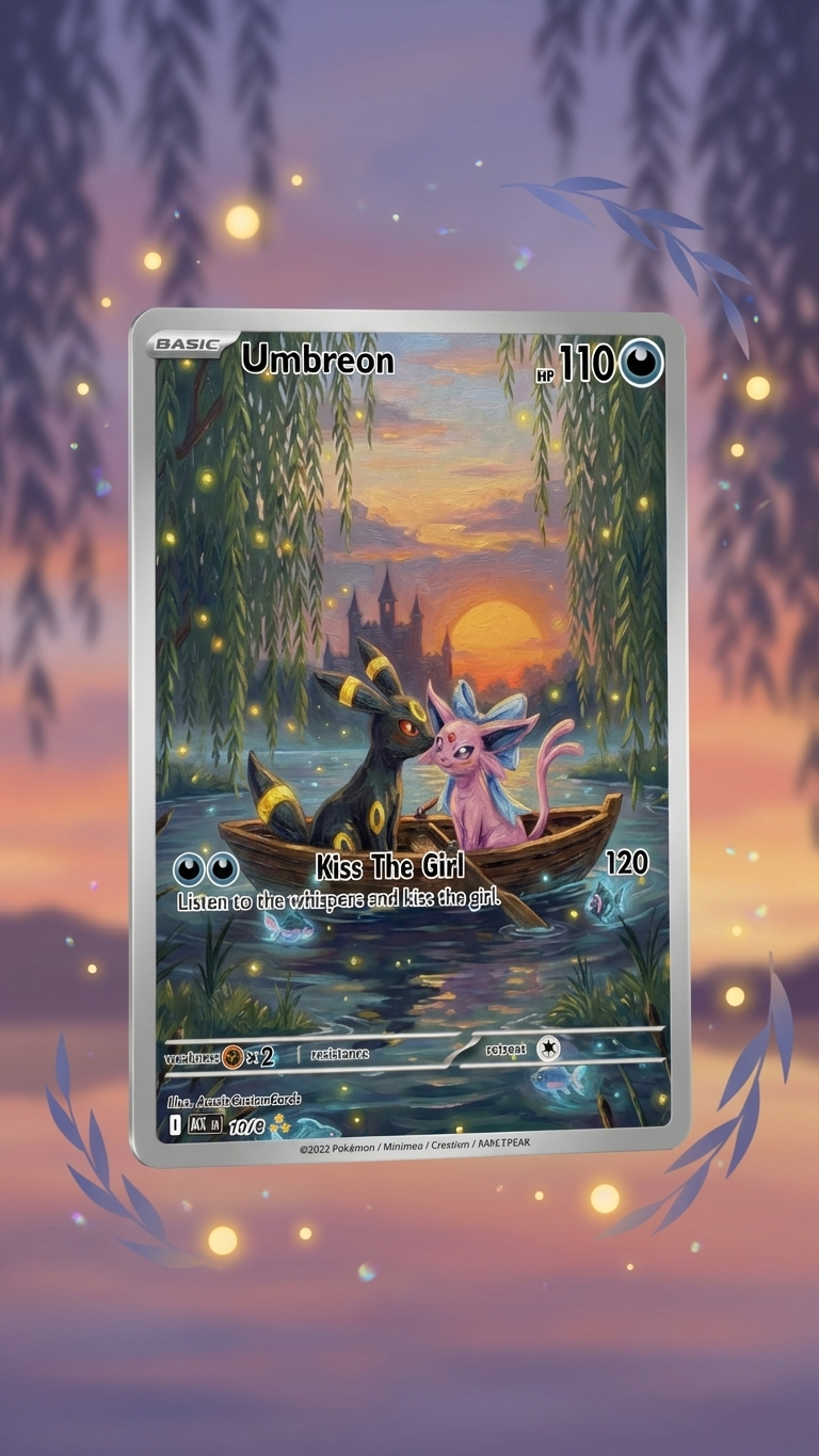 Little mermaid inspired artwork featuring Umbreon and Espeon