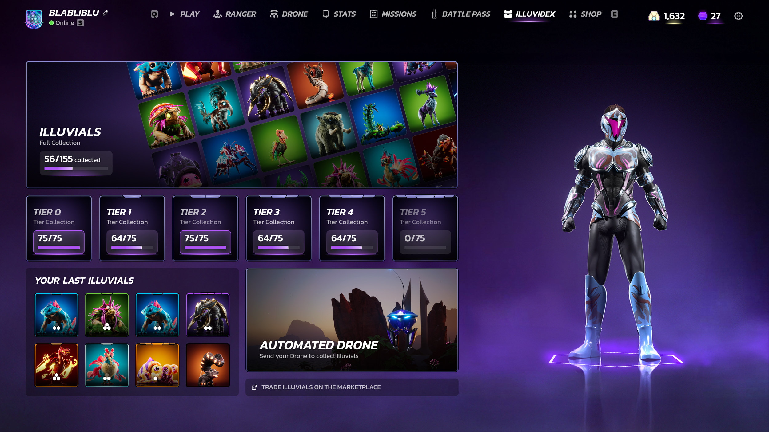 Illuvium player's inventory