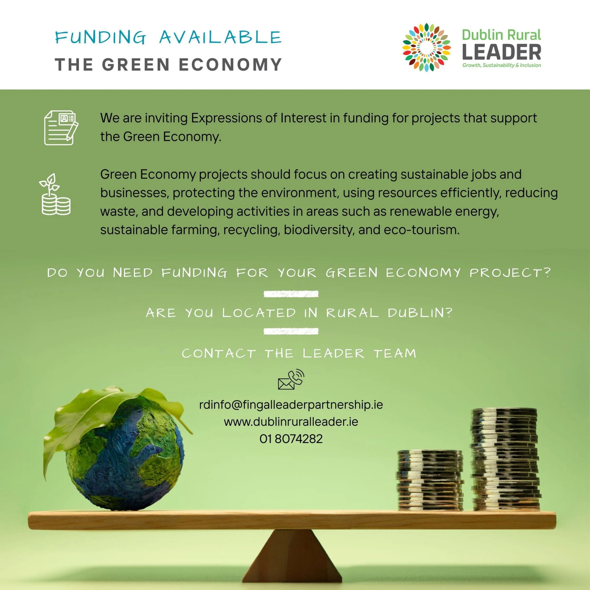 Green Economy Funding Call Now Open for Rural Dublin