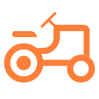 Icon of a motorcycle in orange outline