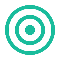Concentric circles in teal on a black background.