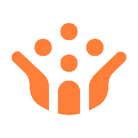 Icon of two hands holding or supporting several dots or particles