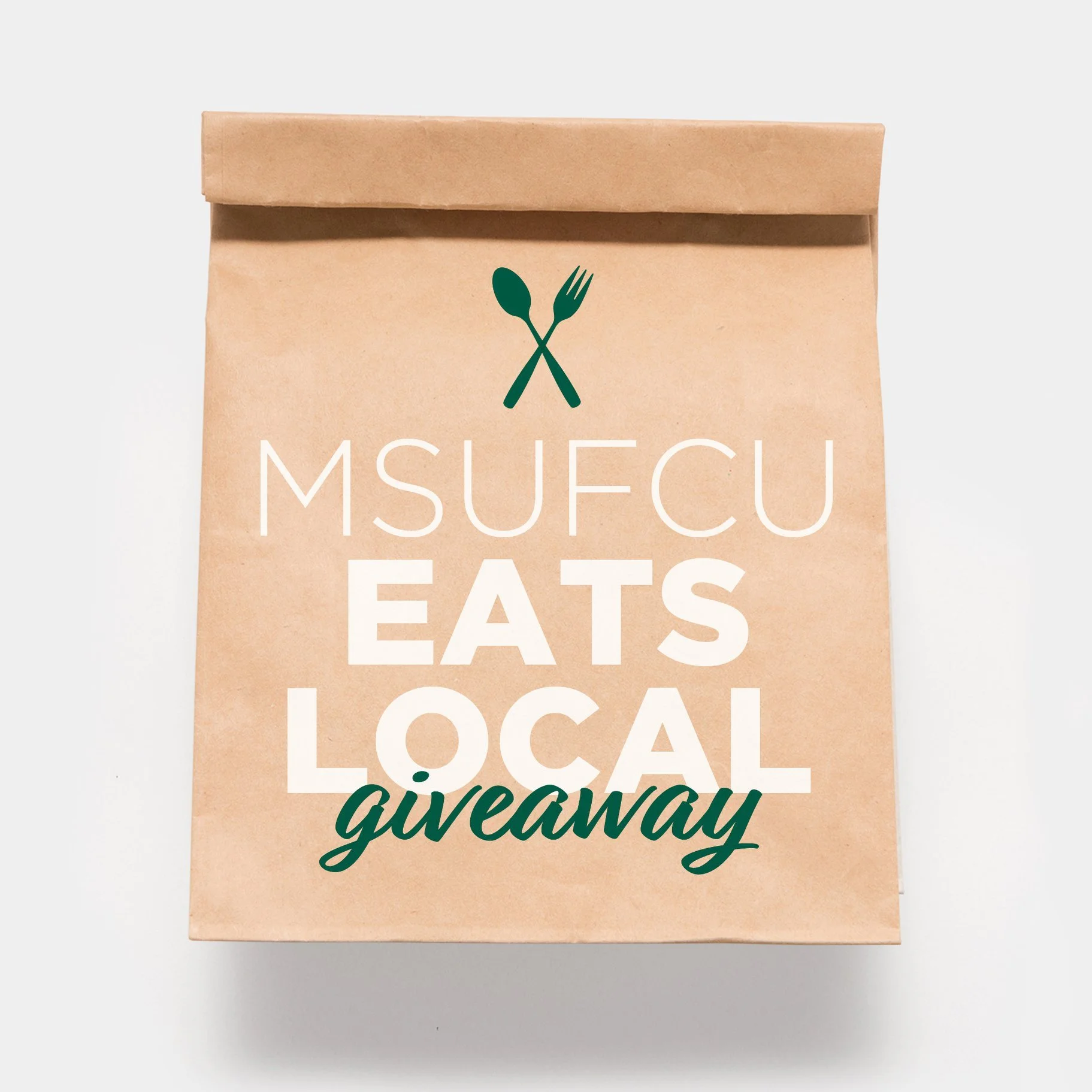 MSUFCU Eats Local Giveaway on paper lunch bag