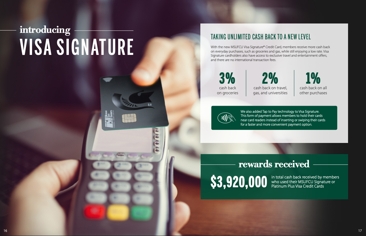 Inside page of Annual Report sample