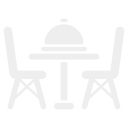 Table with two chairs, one on each side, on a plain background.