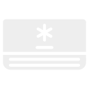 Air conditioning unit with a snowflake symbol