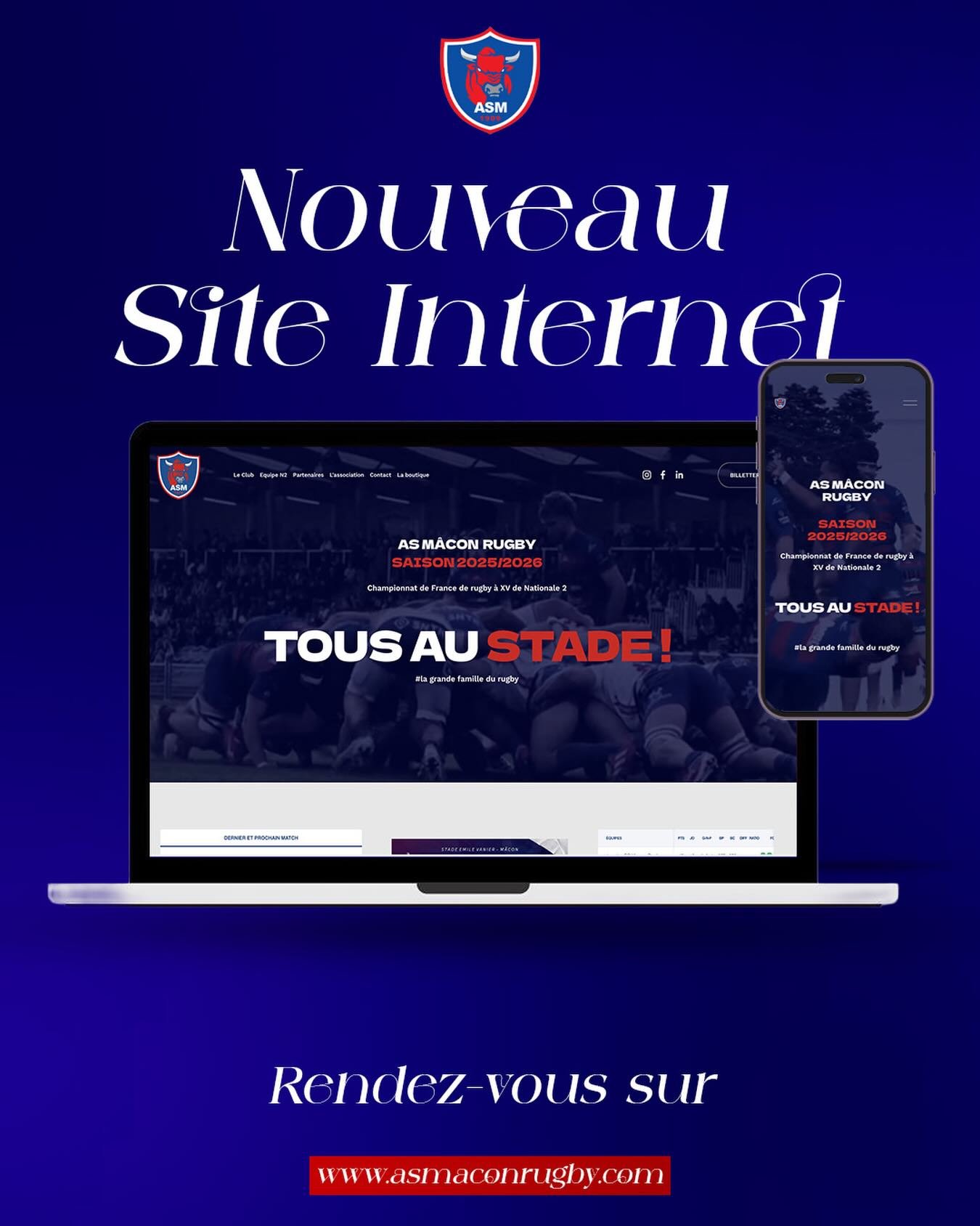 𝐍𝐎𝐔𝐕𝐄𝐀𝐔 𝐒𝐈𝐓𝐄 𝐈𝐍𝐓𝐄𝐑𝐍𝐄𝐓

Certains l&rsquo;ont peut-&ecirc;tre d&eacute;j&agrave; d&eacute;couvert : depuis une semaine, le club dispose de son tout nouveau site internet !

Vous y retrouverez toutes les informations du club, l&rsquo;