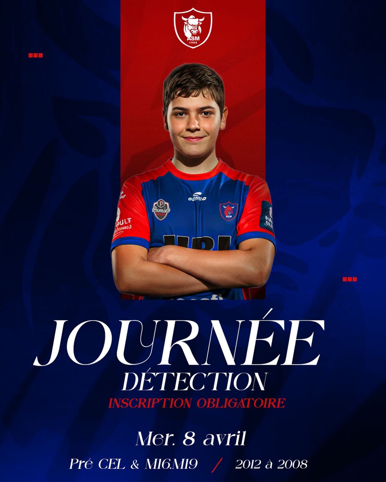 𝐉𝐎𝐔𝐑𝐍𝐄́𝐄 𝐃𝐄 𝐃𝐄́𝐓𝐄𝐂𝐓𝐈𝐎𝐍 🔴🔵

L&rsquo;AS M&acirc;con Rugby organise une journ&eacute;e de d&eacute;tection destin&eacute;e aux joueurs souhaitant int&eacute;grer les cat&eacute;gories -16 / -19 et le pr&eacute; Centre d&rsquo;Entra&i