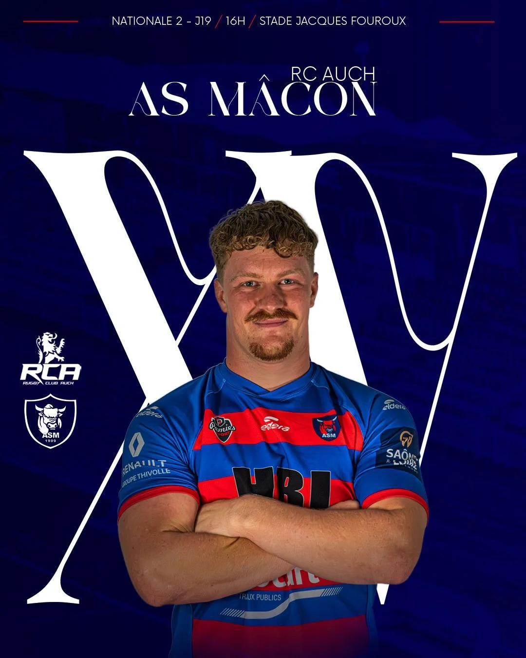 𝐋𝐄 𝐗𝐕

D&eacute;couvrez les hommes retenus pour cette 19e journ&eacute;e du championnat de Nationale 2 🐂

🔜 AUCH
🕒 16H
🏟️ Stade Jacques Fouroux

𝐄𝐧𝐬𝐞𝐦𝐛𝐥𝐞, 𝓡𝓸𝓾𝓰𝓮 &amp; 𝔅𝔩𝔢𝔲 🔴🔵