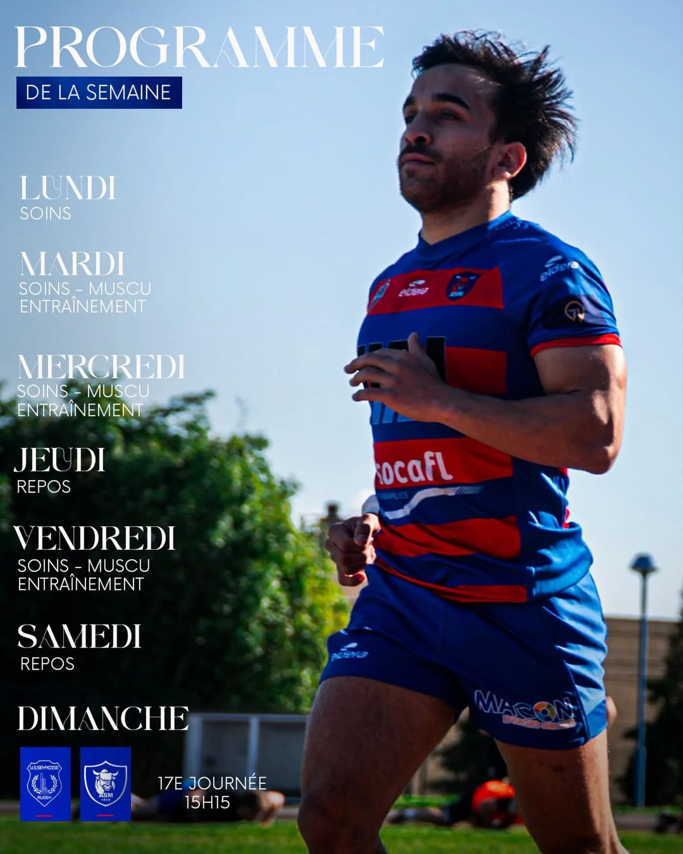 𝐏𝐑𝐎𝐆𝐑𝐀𝐌𝐌𝐄 𝐃𝐄 𝐋𝐀 𝐒𝐄𝐌𝐀𝐈𝐍𝐄

Une semaine pour pr&eacute;parer le match en retard de la 17e journ&eacute;e de Nationale 2 face &agrave; l&rsquo;US Seynoise ce dimanche.

🏟️ Stade Marquet
🕓 Espoirs : 13h30
🕕 &Eacute;quipe premi&egrav