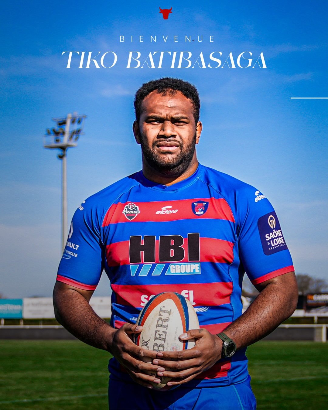 𝐁𝐈𝐄𝐍𝐕𝐄𝐍𝐔𝐄 𝐓𝐈𝐊𝐎 🐂

L&rsquo;AS M&acirc;con Rugby est heureux d&rsquo;annoncer l&rsquo;arriv&eacute;e de Tiko Batibasaga pour cette fin de saison !

Pass&eacute; par Vannes, Rennes et N&icirc;mes, il nous rejoint en provenance de l&rsquo;U