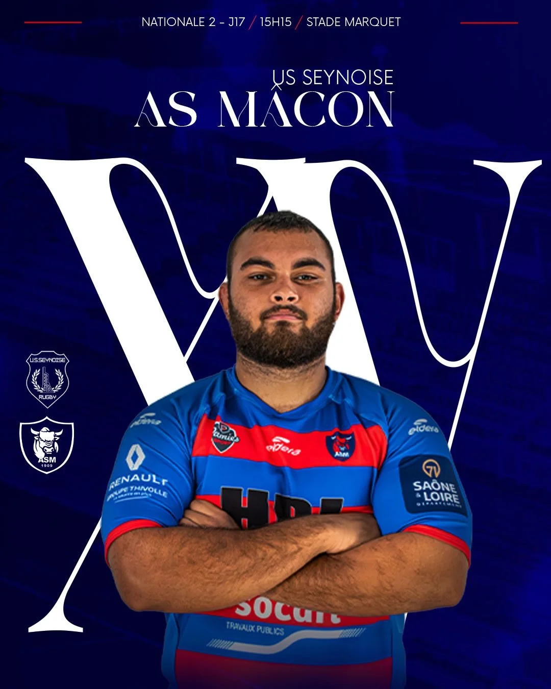 𝐋𝐄 𝐗𝐕

D&eacute;couvrez les hommes retenus pour cette 17e journ&eacute;e du championnat de Nationale 2 🐂

🔜 US SEYNOISE
🕒 15h15
🏟️ Stade Marquet

𝐄𝐧𝐬𝐞𝐦𝐛𝐥𝐞, 𝓡𝓸𝓾𝓰𝓮 &amp; 𝔅𝔩𝔢𝔲 🔴🔵