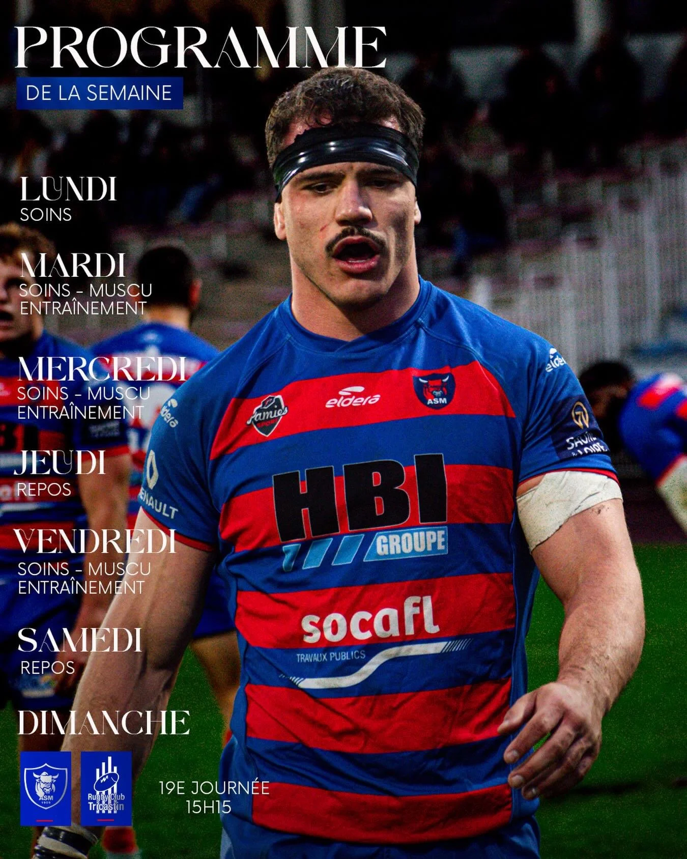 𝐏𝐑𝐎𝐆𝐑𝐀𝐌𝐌𝐄 𝐃𝐄 𝐋𝐀 𝐒𝐄𝐌𝐀𝐈𝐍𝐄

Une semaine pour pr&eacute;parer la r&eacute;ception de Tricastin ce dimanche 👊

🏟️ Stade &Eacute;mile Vanier
🕓 Espoirs : 13h30
🕕 &Eacute;quipe premi&egrave;re : 15h15

𝐄𝐧𝐬𝐞𝐦𝐛𝐥𝐞 𝐑𝐨𝐮𝐠𝐞 &amp
