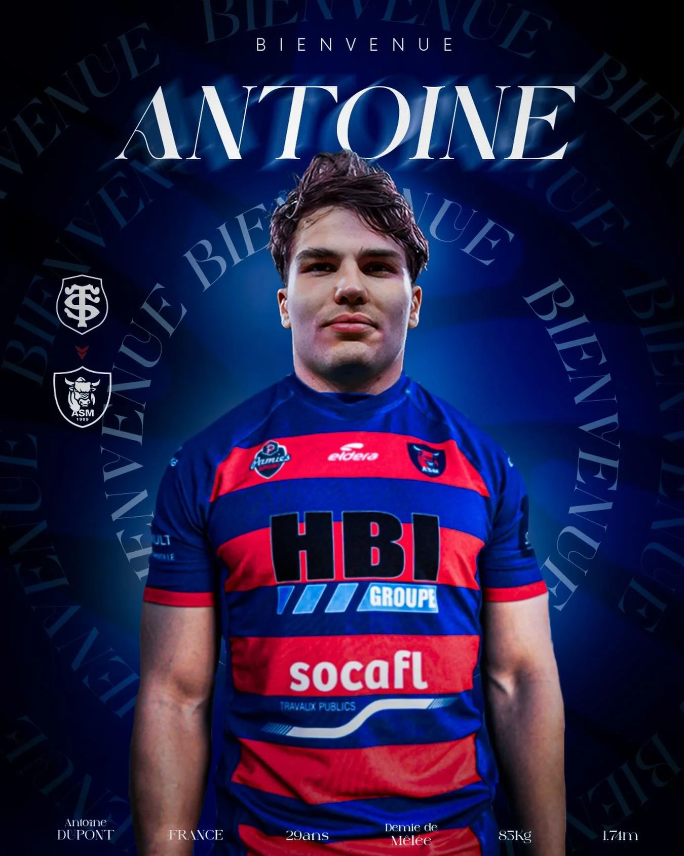 𝐈𝐥 𝐀𝐫𝐫𝐢𝐯𝐞 !

L&rsquo;AS M&acirc;con Rugby est fi&egrave;re de vous annoncer l&rsquo;arriv&eacute;e de l&rsquo;international fran&ccedil;ais Antoine Dupont au sein de ses rangs jusqu&rsquo;&agrave; la fin de la saison !

Un renfort de taille, 