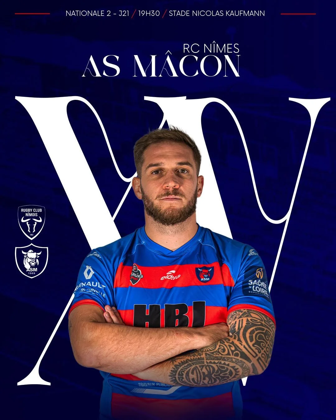 𝐋𝐄 𝐗𝐕

D&eacute;couvrez les hommes retenus pour cette 21e journ&eacute;e du championnat de Nationale 2 🐂

🔜 N&Icirc;MES
🕒 19h30
🏟️ Stade Nicolas Kaufmann

𝐄𝐧𝐬𝐞𝐦𝐛𝐥𝐞, 𝓡𝓸𝓾𝓰𝓮 &amp; 𝔅𝔩𝔢𝔲 🔴🔵