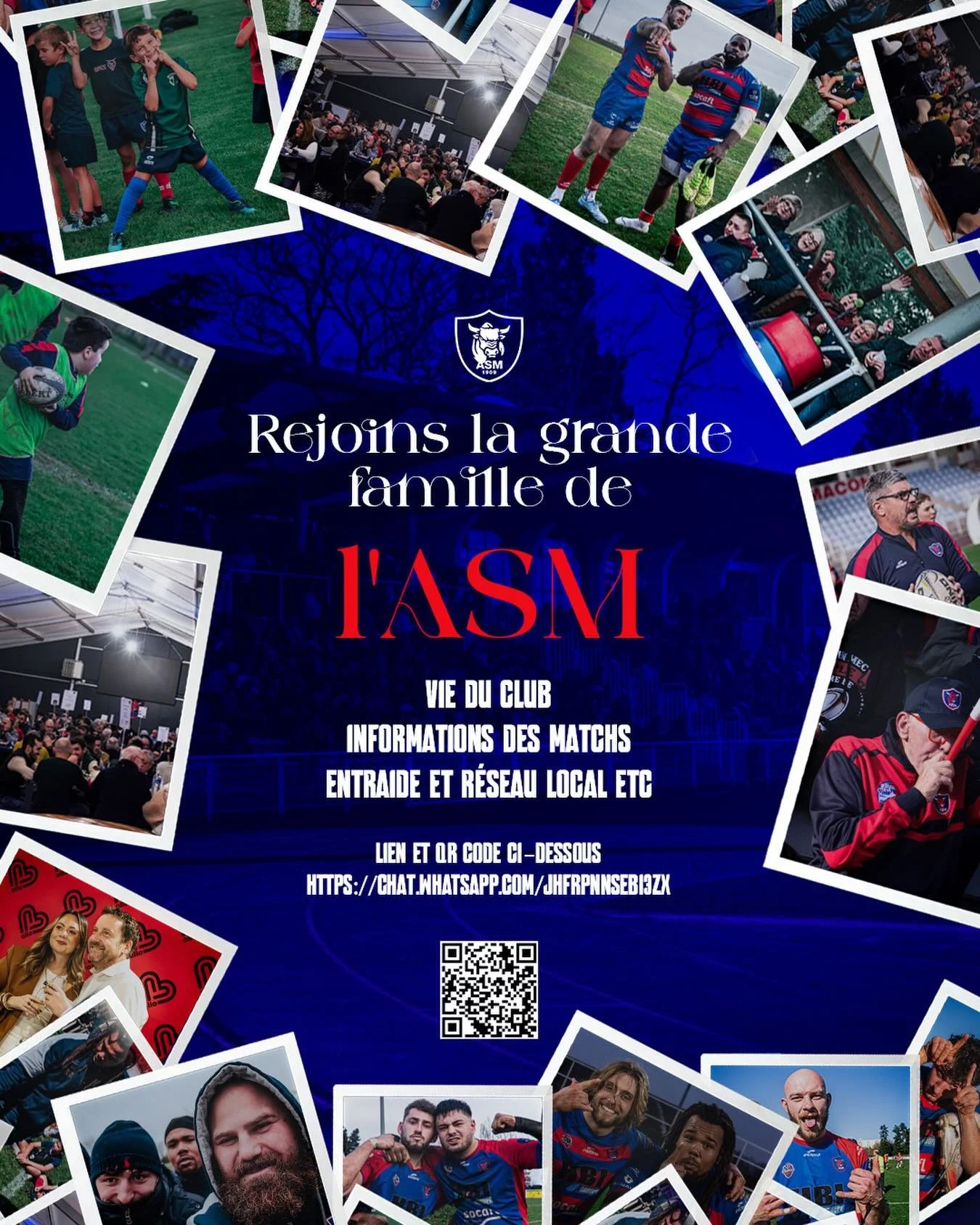 𝐑𝐄𝐉𝐎𝐈𝐍𝐒 𝐋𝐀 𝐆𝐑𝐀𝐍𝐃𝐄 𝐅𝐀𝐌𝐈𝐋𝐋𝐄 𝐃𝐄 𝐋&rsquo;𝐀𝐒𝐌 !

Viens rejoindre la communaut&eacute; de l&rsquo;AS M&acirc;con Rugby sur WhatsApp, et reste connect&eacute; &agrave; toute l&rsquo;actualit&eacute; du club !

📢 Actus &amp; info