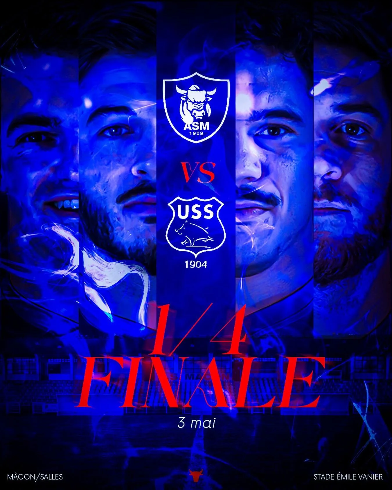 𝐌&Acirc;𝐂𝐎𝐍 &ndash; 𝐒𝐀𝐋𝐋𝐄𝐒 

C&rsquo;est donc @sallesrugby qui s&rsquo;impose lors du barrage face &agrave; Gen&egrave;ve. Nos M&acirc;connais les retrouveront ainsi le 3 mai prochain au Stade &Eacute;mile Vanier pour un quart de finale qui