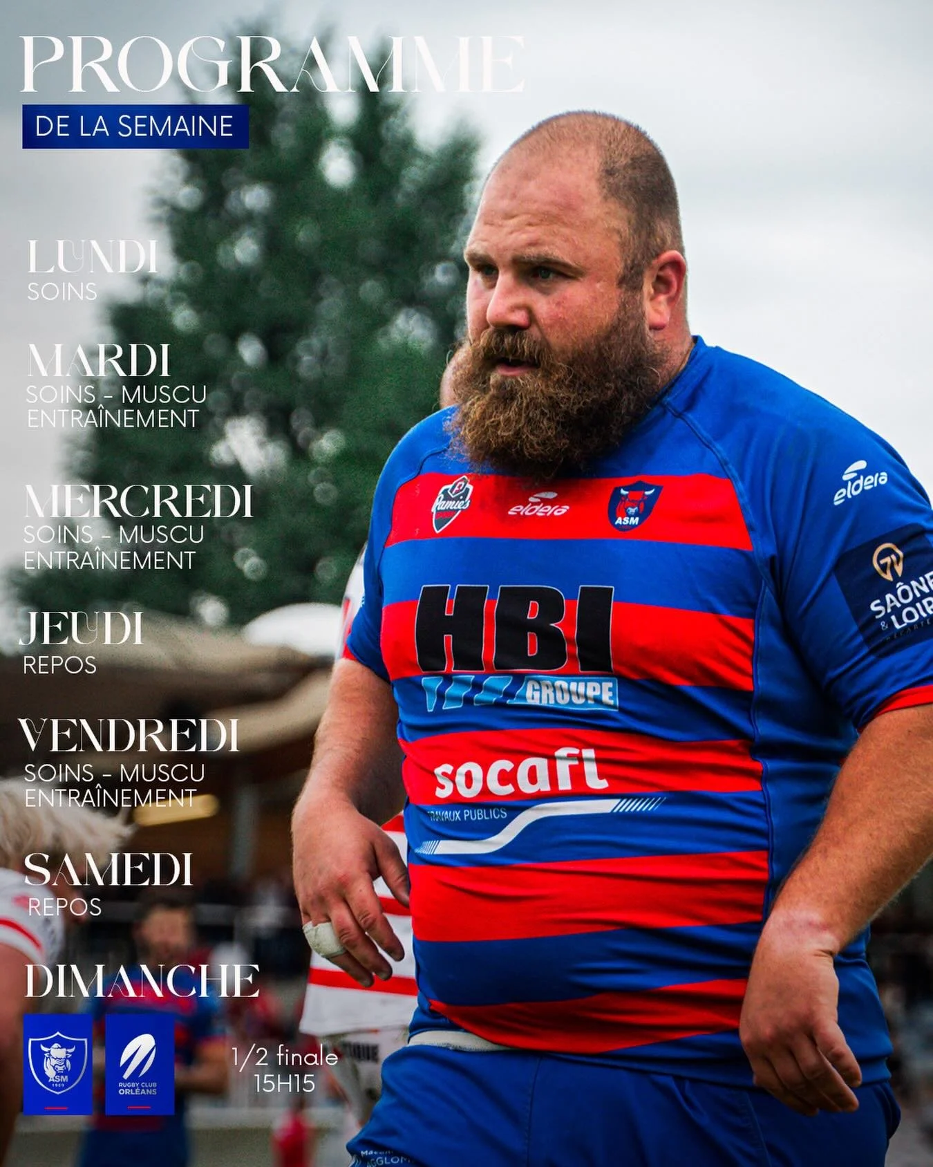 𝐏𝐑𝐎𝐆𝐑𝐀𝐌𝐌𝐄 𝐃𝐄 𝐋𝐀 𝐒𝐄𝐌𝐀𝐈𝐍𝐄

Semaine de 1/2 finale pour nos joueurs ! ⏳

𝐄𝐧𝐬𝐞𝐦𝐛𝐥𝐞 𝐑𝐨𝐮𝐠𝐞 &amp; 𝐁𝐥𝐞𝐮 🔴🔵