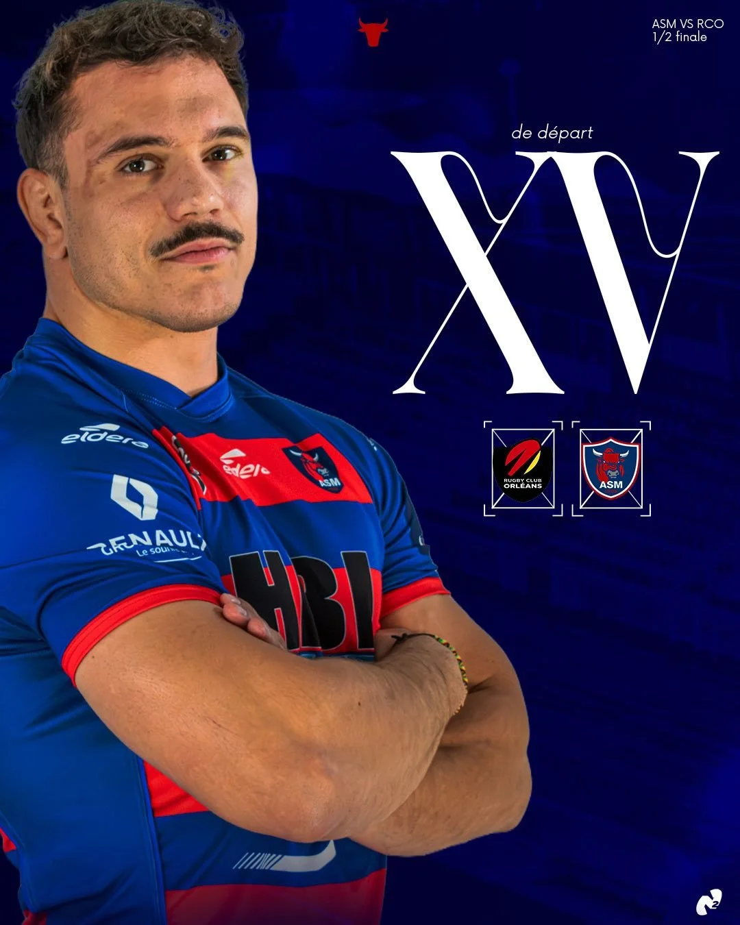 𝐋𝐄 𝐗𝐕

D&eacute;couvrez les hommes retenus pour cette 1/2 finale retour de Nationale 2 🐂

🔜 ORL&Eacute;ANS
🕒 15h
🏟️ Stade Marcel Garcin

𝐄𝐧𝐬𝐞𝐦𝐛𝐥𝐞, 𝓡𝓸𝓾𝓰𝓮 &amp; 𝔅𝔩𝔢𝔲 🔴🔵