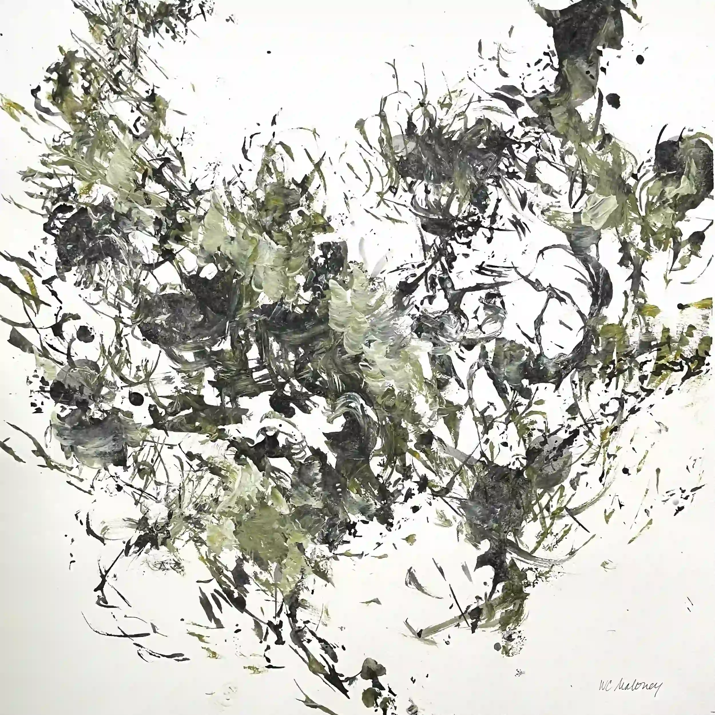  Spring  Gouache on paper, 24-1/4 x 24-1/4" Black metal frame, white mat. 2026. $1275