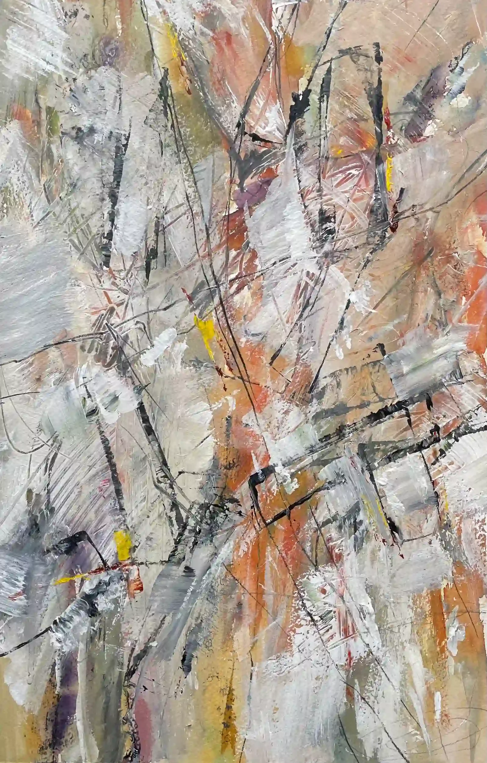  Sequences   Mixed media on paper, 26-1/2 x 19-1/4", German silver metal frame, white mat. 2026. $1275