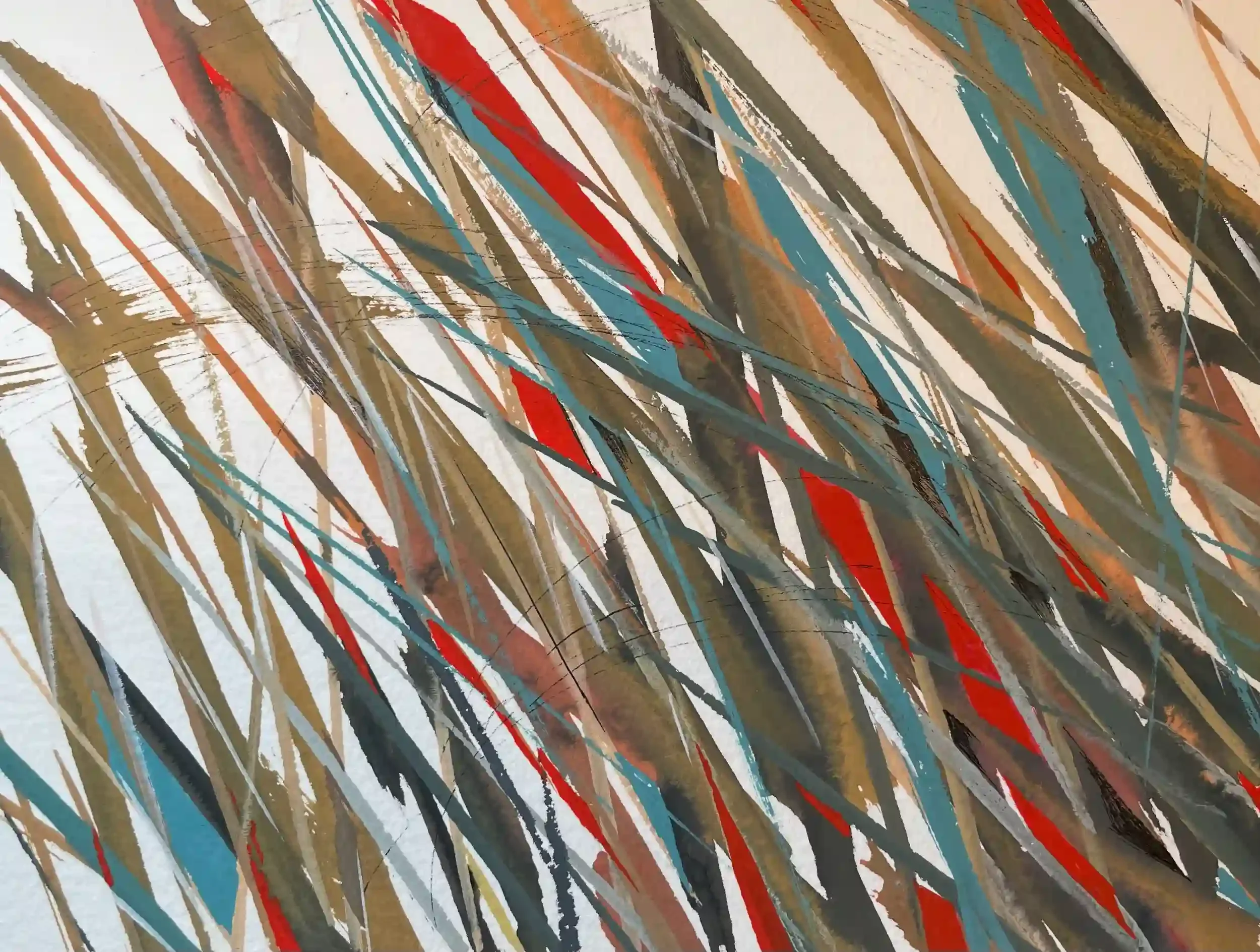  Wind Through The Grasses  Gouache on paper, 11-3/8 x 13-1/8" German silver metal frame, white mat. 2024. $625