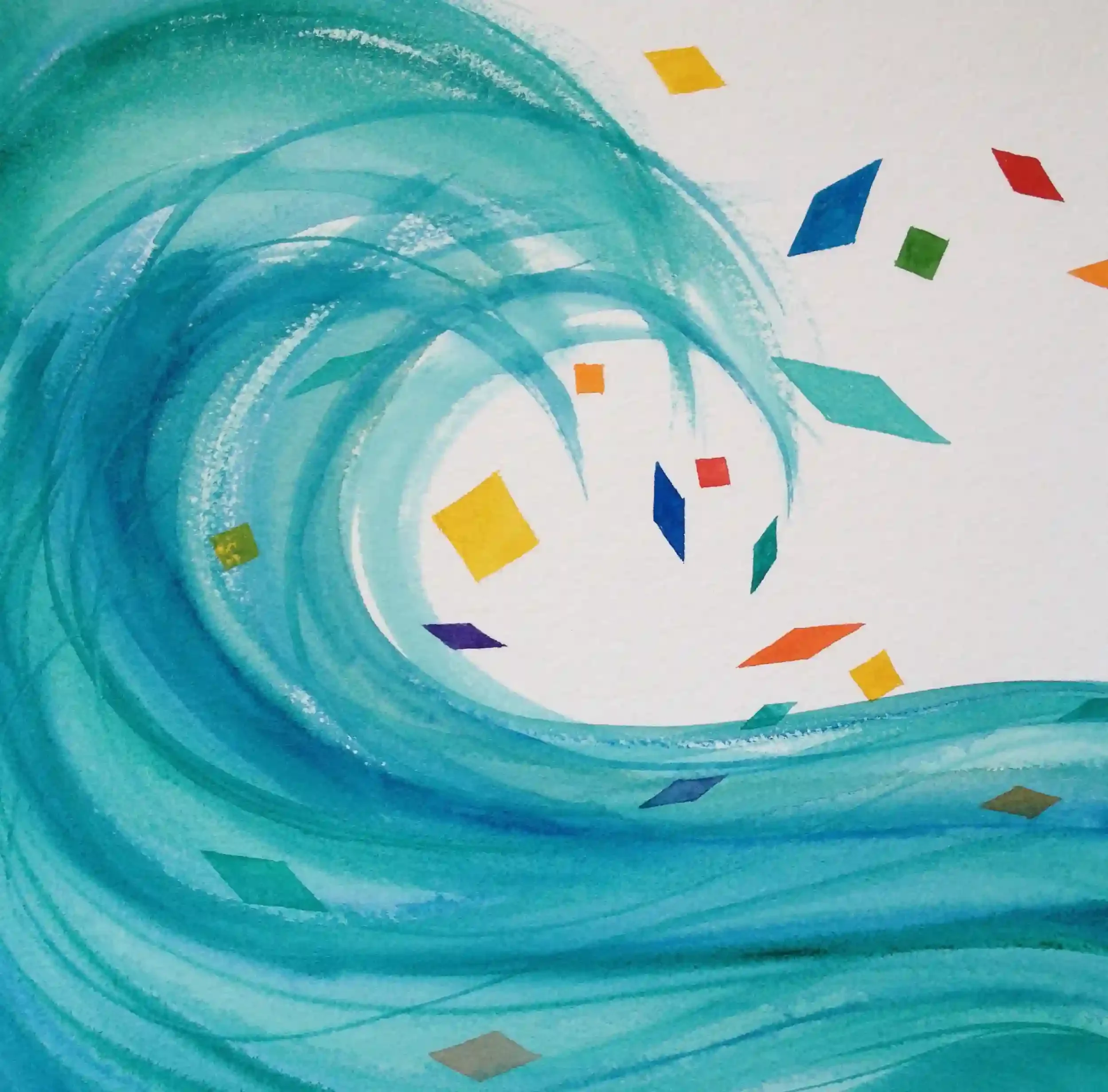  Summer Fun  Archival quality fine art print from my original art. Image area: 10 x 10" plus 1" white border. $125