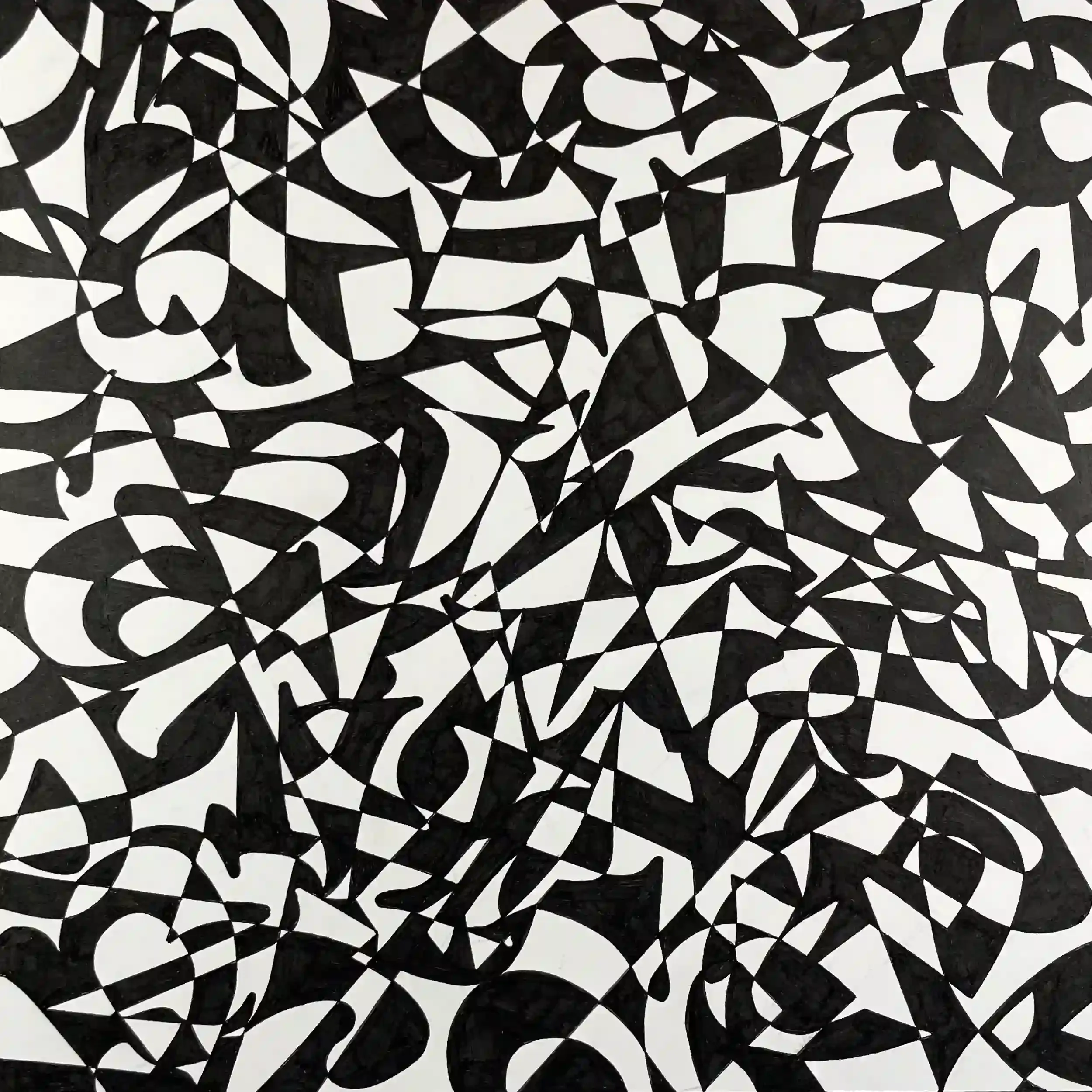  Armature  Archival ink on paper, 13-1/4 x 13-1/4" Black metal frame, white mat. 2026. $650