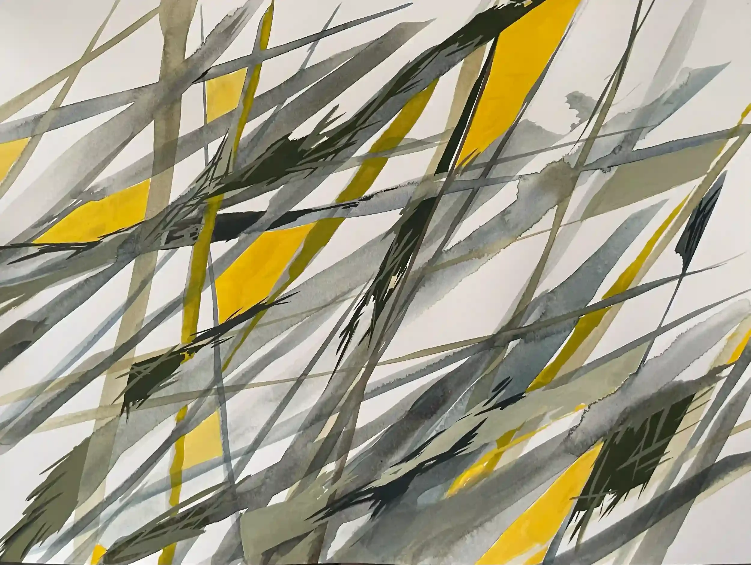  Thatch  Watercolor and gouache on paper, 14-1/2 x 17-3/4" German silver metal frame, white mat. 2024. $825